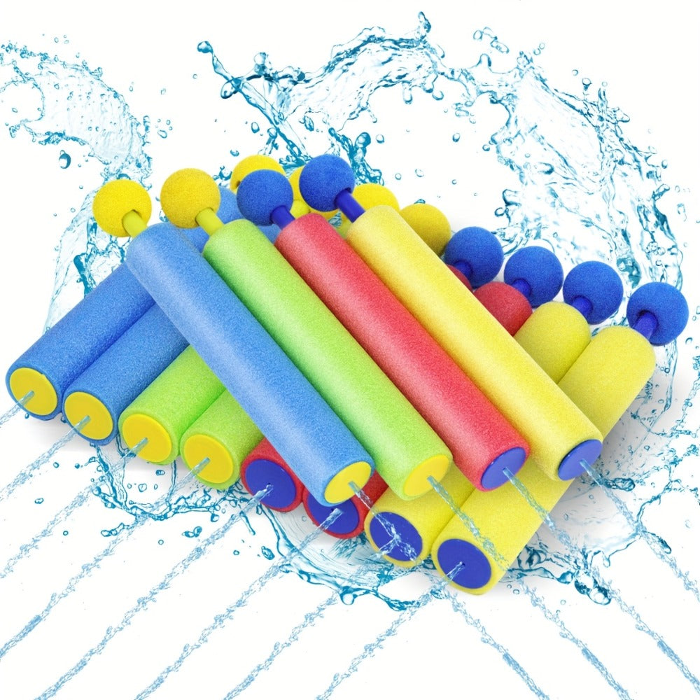 Squirt Water Gun Bulk Pack for Kids, Foam Shaft Soaker Blasters in 6, 12 or 18 Count