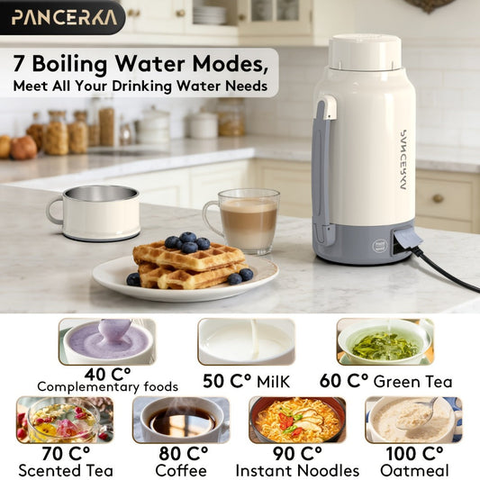 Portable Electric Kettle, 1L, 400W, 304 Stainless Steel with Boil and Warm Modes