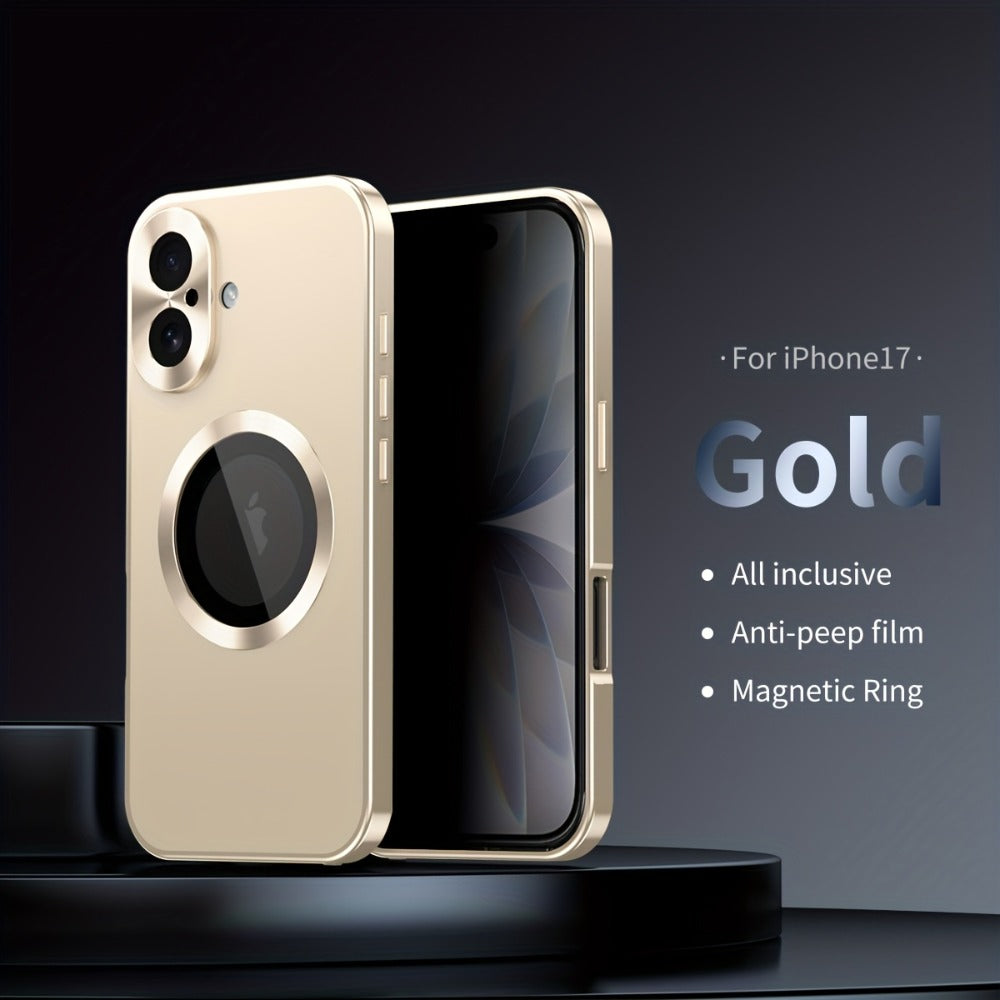 iPhone Anti-Spy Magnetic 2-in-1 Phone Case with All-Round Lens Protection – Complete Drop Protection Cover for iPhone 12 13 14 15 16 Pro Max Plus | Privacy Shield Slim Fit Design