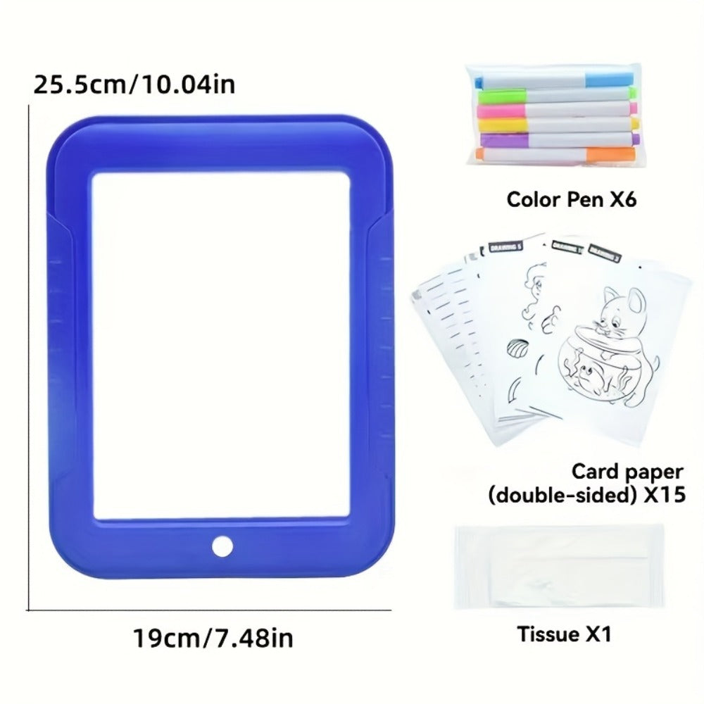 Light Up Drawing Board for Kids LED Doodle Art Set with Colorful Markers & 30 Cards Ages 3-8 – Battery-Powered Glow Writing Board | Birthday Christmas Travel Activity Gift for Boys & Girls