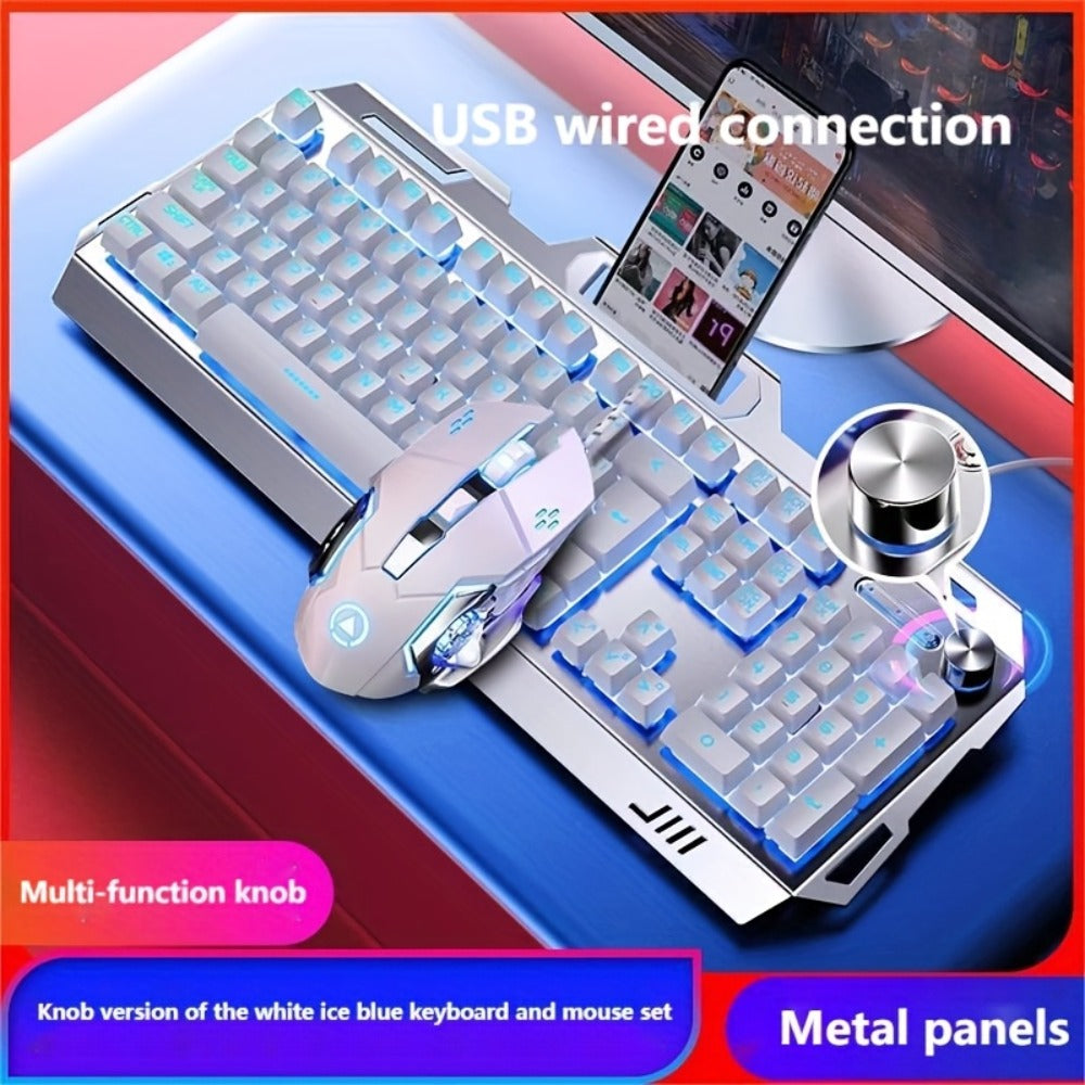 RGB Gaming Keyboard and Mouse Combo Wired USB – Backlit Ergonomic Keyboard & Mouse Set for PC Desktop Laptop Windows, Plug and Play, Universal Compatibility for Gaming & Office