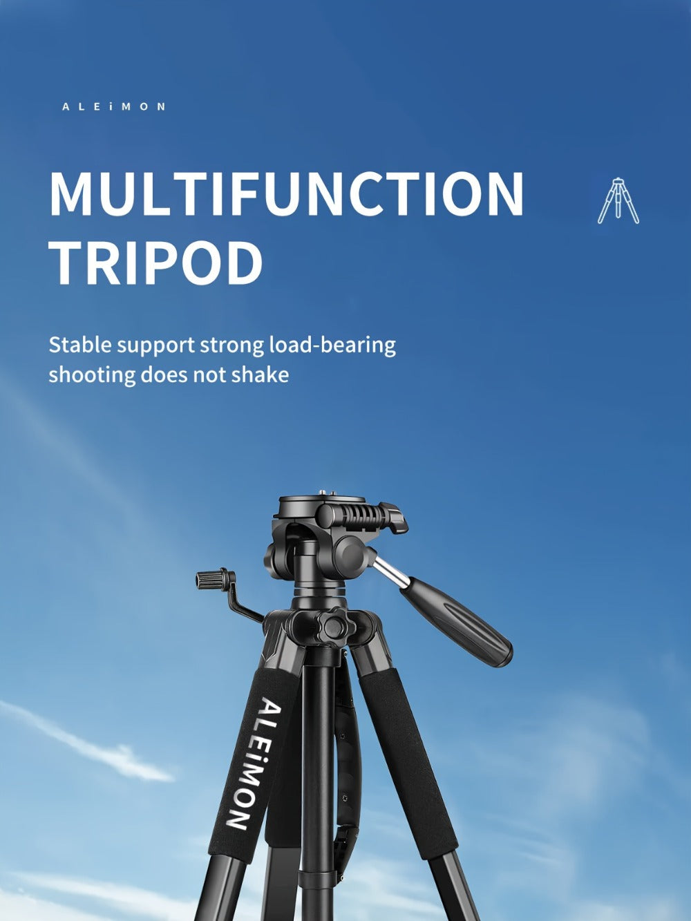 Heavy Duty Aluminum Tripod 74 Inch Red 3-Section, ALEiMON 188cm 14lb Capacity Adjustable Camera Stand with Tote Bag for DSLR, Mirrorless, Smartphone, Projector & Outdoor Photography
