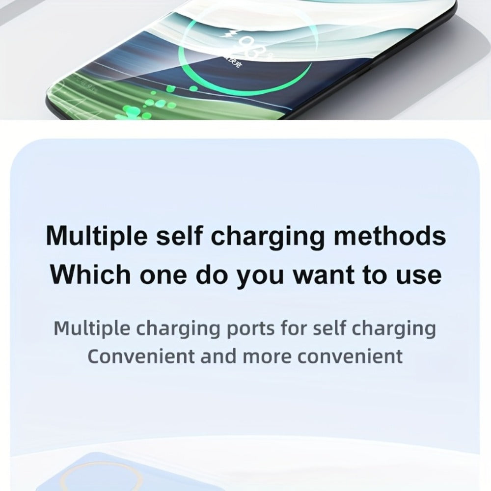 Magnetic Wireless Power Bank 10000mAh 22.5W Fast Charging Portable Charger with LED Display Built-in Kickstand PD20W USB-C Charges 3 Devices Travel Outdoor Black White Purple