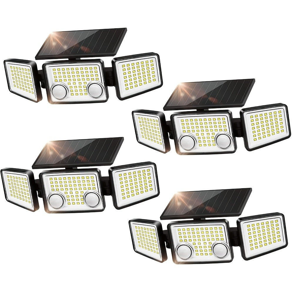 Solar Motion Sensor Light Outdoor – 3000LM 7000K 152 LED Flood Light with Dual Sensor, IP54 Waterproof, 270° Wide Angle & 3 Modes for Garden, Fence & Eaves (2 or 4 Pack)