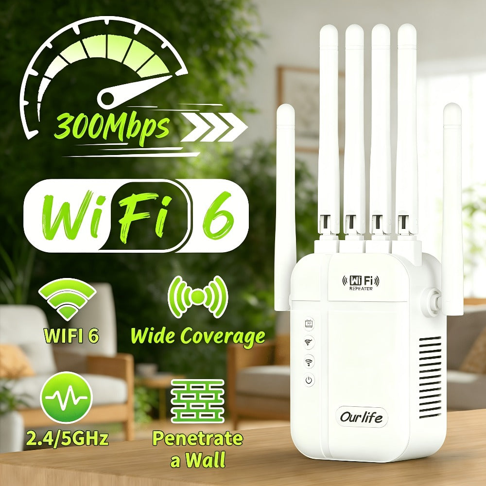 AX1200 WiFi 6 Mesh Extender 15888 Sq Ft Coverage, 135+ Devices, OFDMA, Gigabit Ethernet Port, Alexa Compatible, CISA Certified, Dual Band 2.4GHz & 5GHz, One-Touch Setup, White