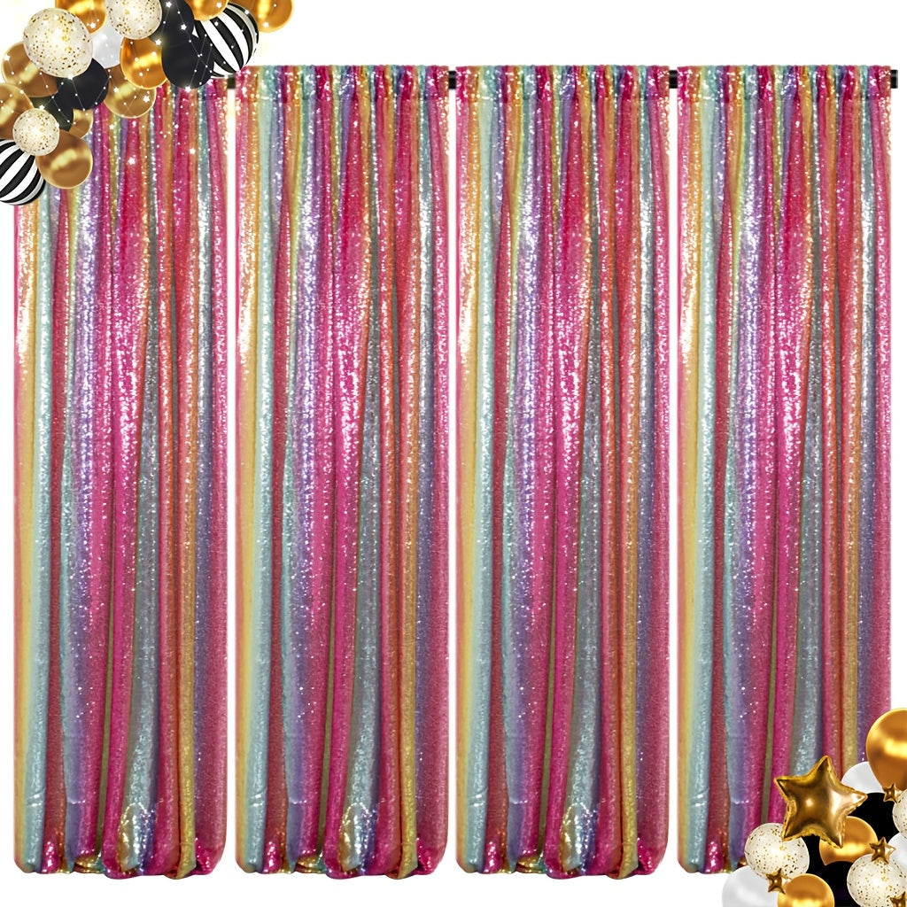 Sequin Backdrop Curtains 2FTx8FT Glitter Photography Background Panels for Party Wedding Birthday Stage Decoration Gold Yellow Shimmer Curtain Set 4 6 10 Panels Available