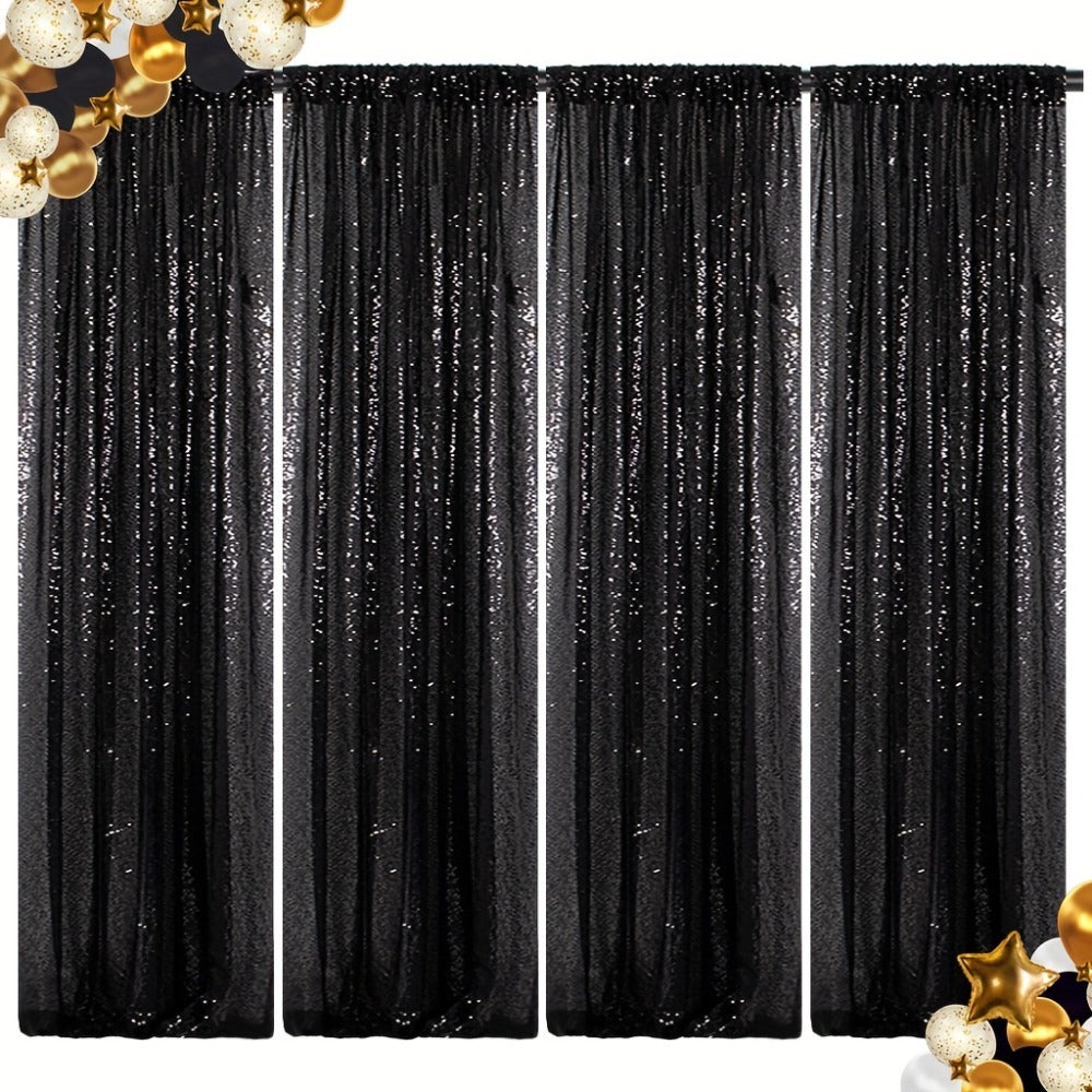 Sequin Backdrop Curtains 2FTx8FT Glitter Photography Background Panels for Party Wedding Birthday Stage Decoration Gold Yellow Shimmer Curtain Set 4 6 10 Panels Available