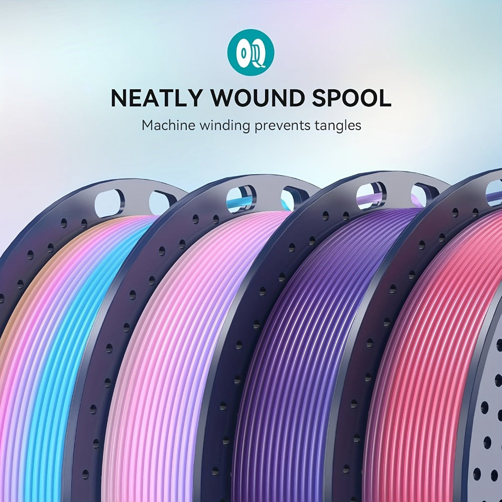 SUNLU Rainbow PLA Filament Bundle 4 Rolls 1.75mm 4x250g Fast Color Change Every 8 Meters Rainbow 01 02 03 04 Neatly Wound Vivid Multicolor Gradient FDM 3D Printer Filament