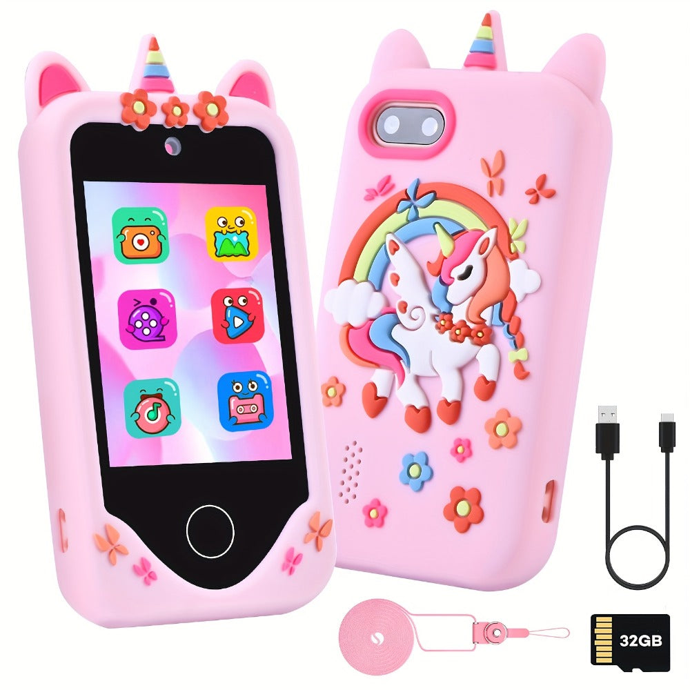 Kids Toy Phone with Touchscreen and Dual Camera, Pink or Purple Options