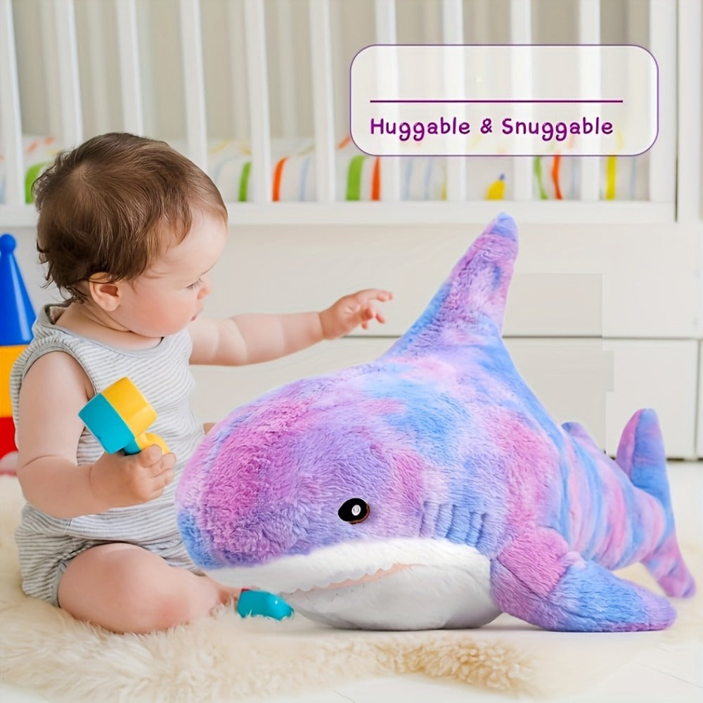 Shark Plush Throw Pillow in Mixed Colors for Ocean-Themed Decor