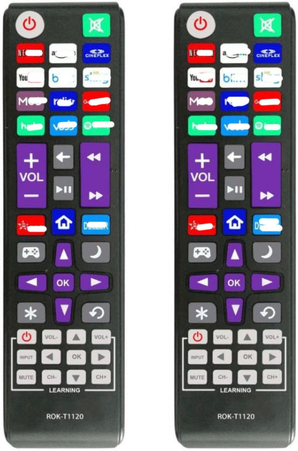 2 Pack Roku TV Universal Remote Replacement – Compatible with TCL Sanyo LG RCA Philips Hitachi Onn Insignia Sharp JVC Roku TV, Apple TV 1 2 3, Bose Wave I II III IV, No Setup Required