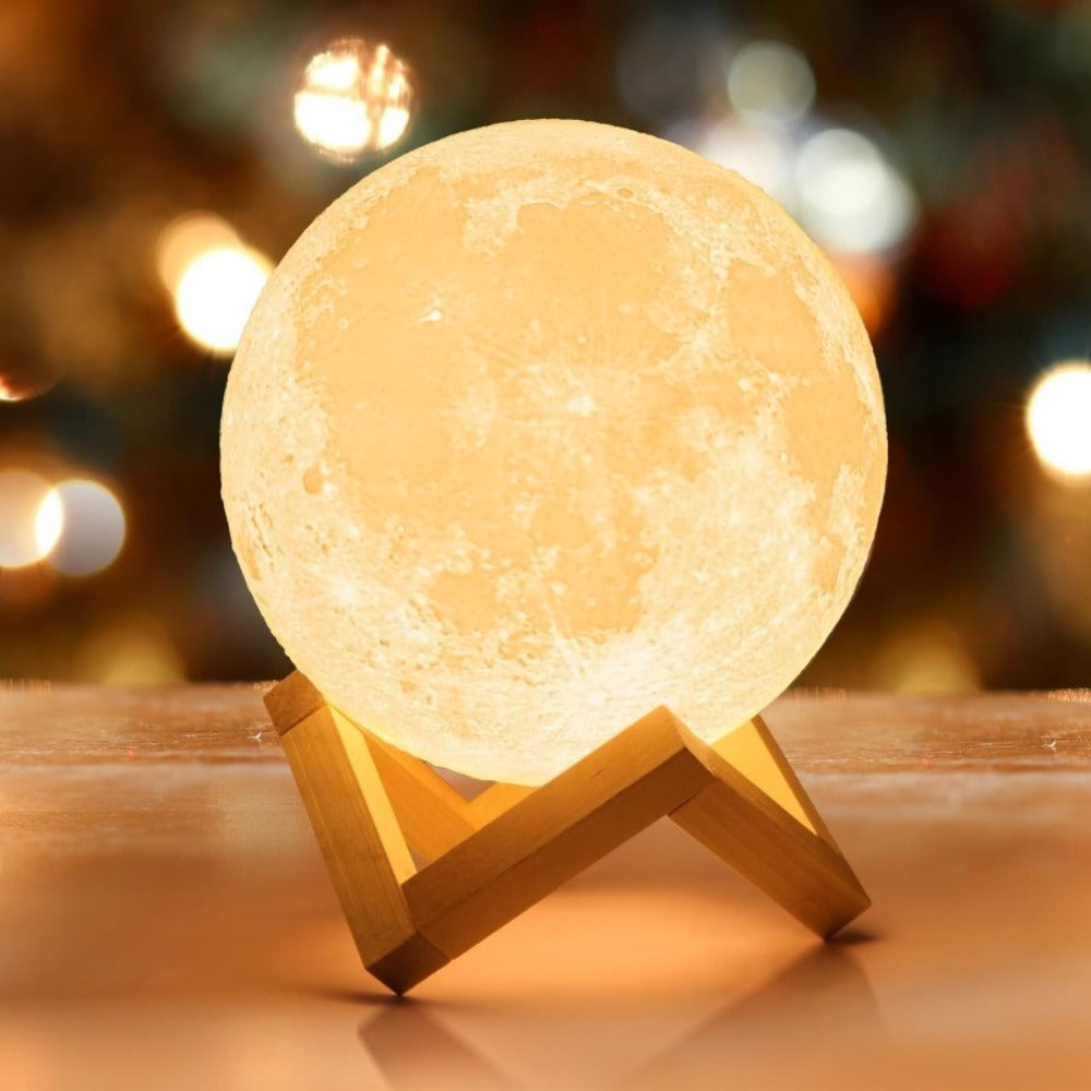 3D Moon Lamp Night Light 16 Colors 148 Modes Remote Control - USB Rechargeable Lunar Moon Light with Wooden Stand for Bedroom Decor Birthday Christmas Valentine Anniversary Gift for Her Him Kids 5.9"