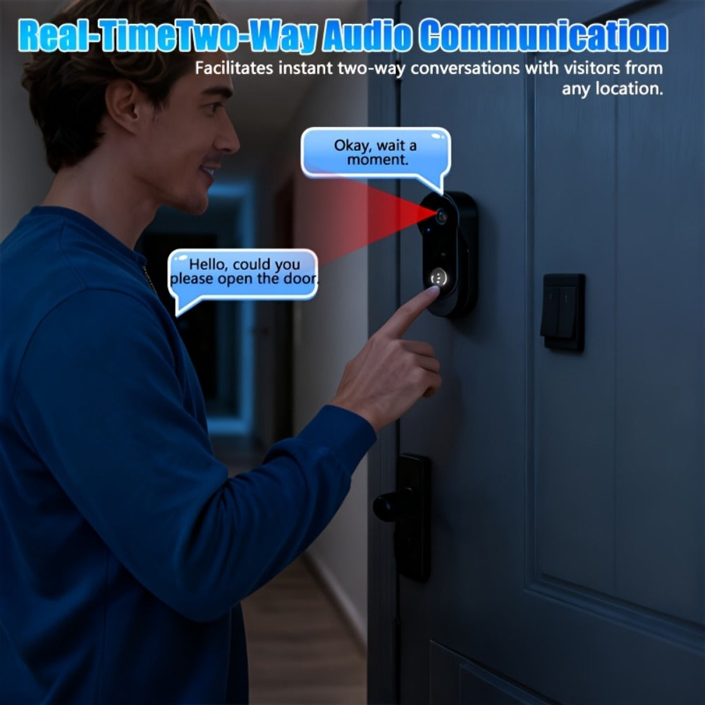 2.4G Direct Connect Video Doorbell with 4.3" Color Monitor - No WiFi No App, Two-Way Audio, 120° Wide Angle, Waterproof, 128GB SD, 6+ Month Battery Life, Color Night Vision, Rechargeable