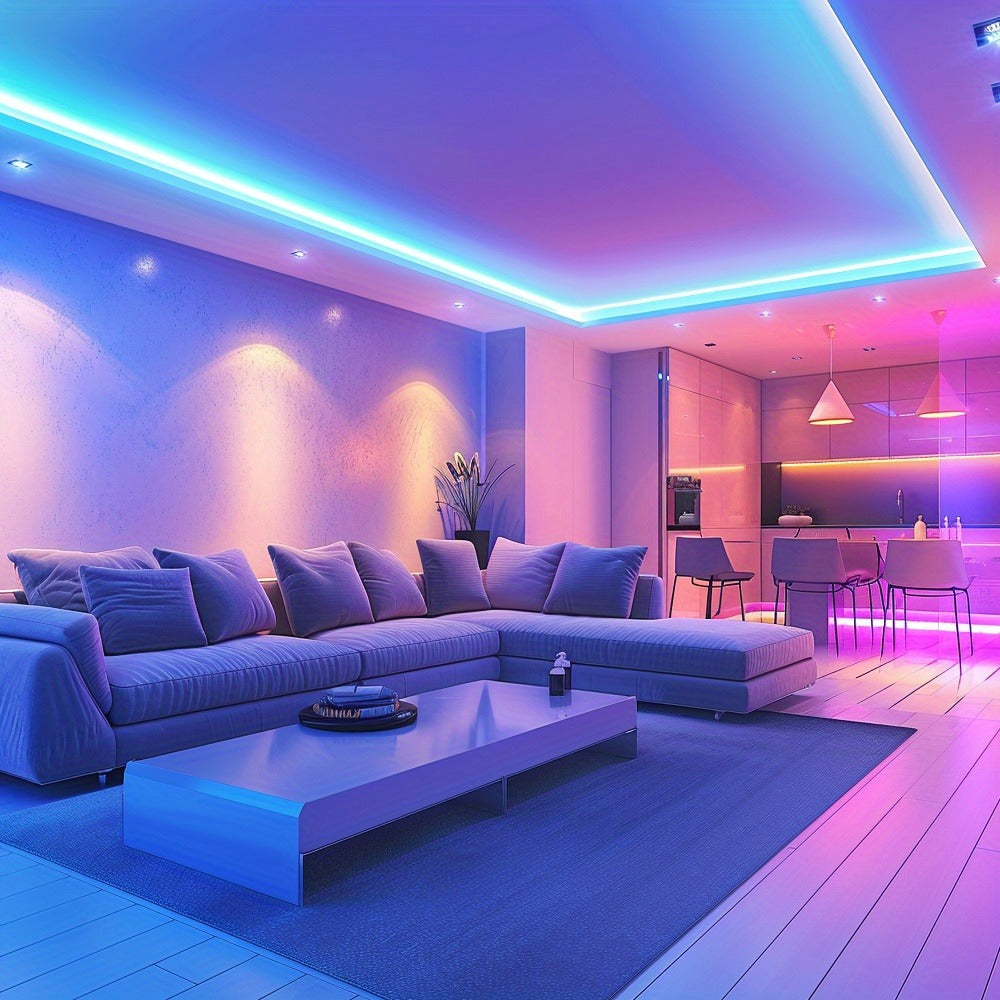IR Remote LED Strip Lights with Music Sync & DIY Mode - RGB Color Changing Gradient Breathing Flashing USB Powered 25FT 50FT 60FT 65FT 100FT for Bedroom Gaming Room Party Holiday Decoration