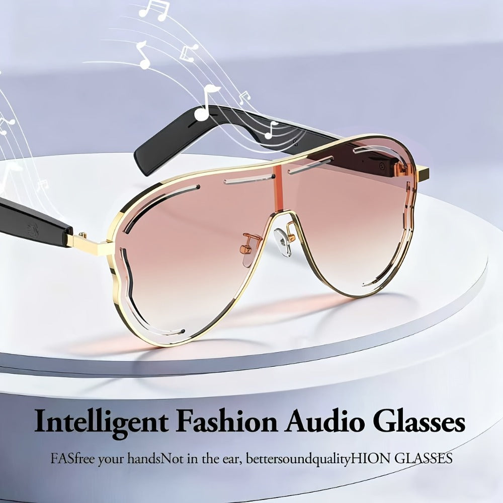 Stereo Smart Audio Glasses Touch Control Intelligent Noise Reduction Type-C Rechargeable Ultra-Long Standby Clear Calls Fashionable Wireless Eyewear for Travel Daily Use Unisex