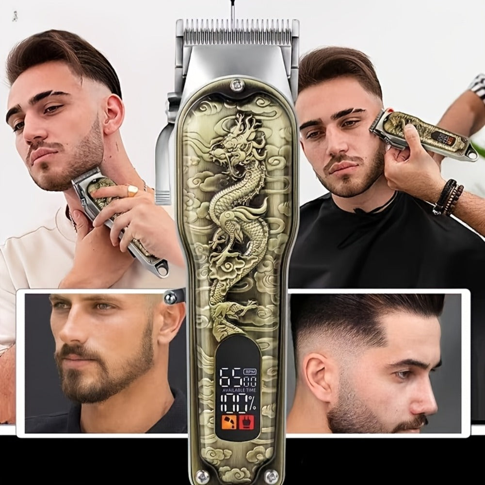 Professional Hair Clipper Set 9-Piece JH702 Electric Trimmer with Fashion Belt & Digital Display for Men & Women - Rechargeable Salon-Grade Grooming Kit Home Barber Gift