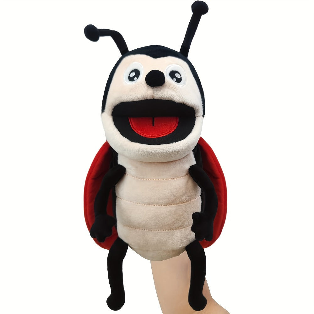 Insect Hand Puppet 13-Inch with Movable Mouth, Realistic Plush Bee Ladybug Dragonfly Butterfly Ant Caterpillar Puppet for Kids Storytelling Role Play Puppet Show, Birthday Holiday Gift