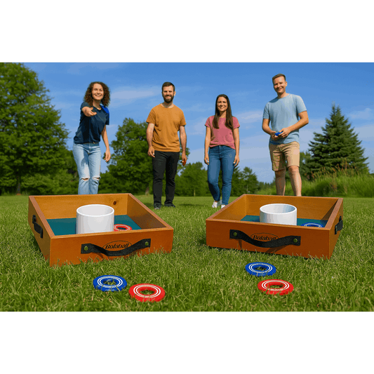 Outdoor Lawn Toss Game Set with Carry Case, Washer Toss or Ladder Toss