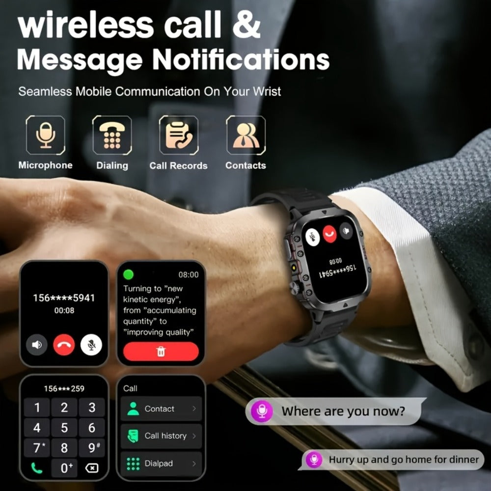 2-in-1 Smartwatch with Wireless Earbuds, Bluetooth Calling & Music Playback, HIFI Sound Quality, HD Lens Camera, Built-in Microphone, UV Protection, Magnetic USB Charging, Dual Strap – Outdoor Sports Smart Watch for Men & Women