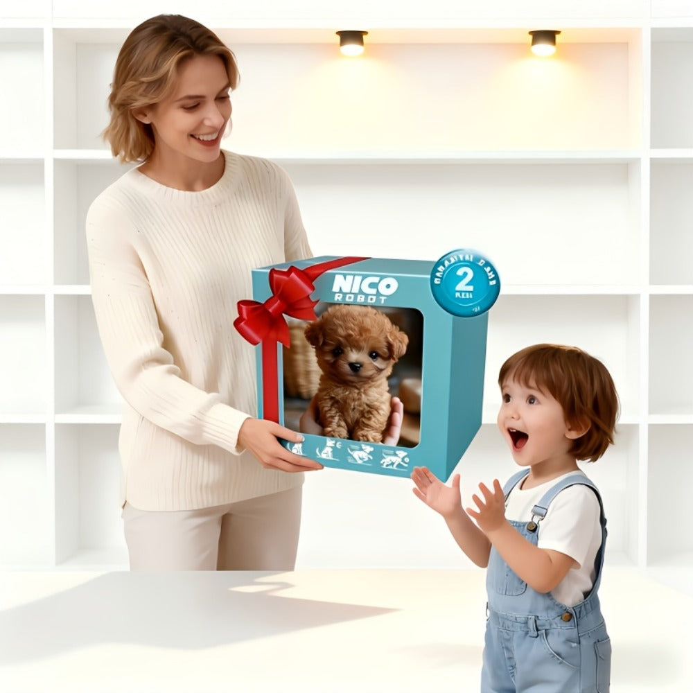 Realistic Plush Robot Puppy Dog Toy Brown — Walks Barks Wags Tail AI Interactive Electronic Pet No Batteries Needed, Lifelike Soft Dog Gift for Kids Boys Girls Birthday Christmas
