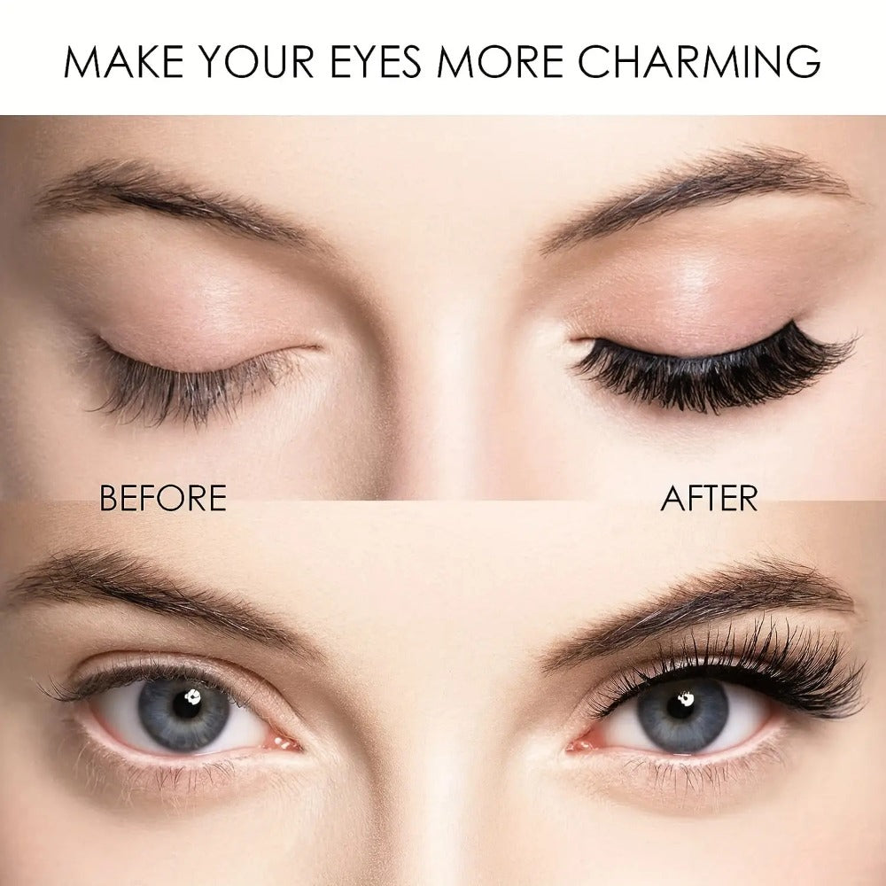 Waterproof 3D Magnetic Lashes 8Pcs Reusable Double Strip False Eyelashes Set with Clips & Glue – Natural Look for Women, Daily Wear, Parties & Special Occasions