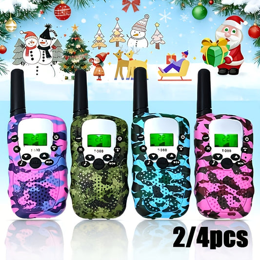 FRS Walkie Talkies with 22 Channels, VOX and Backlit Display, 2- or 4-Radio Sets