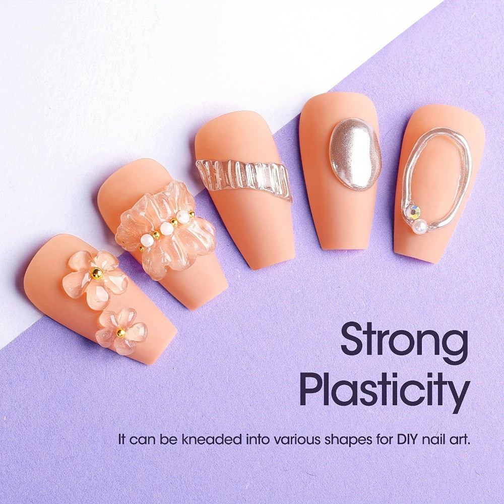 Solid Nail Glue Gel for Press On Nails 30g with UV Nail Lamp – Super Strong Gel Nail Glue for Acrylic Nails, Gel Tips & 3D Nail Art – Long-Lasting Up to 28 Days, Natural Resin Formula, LED Cured