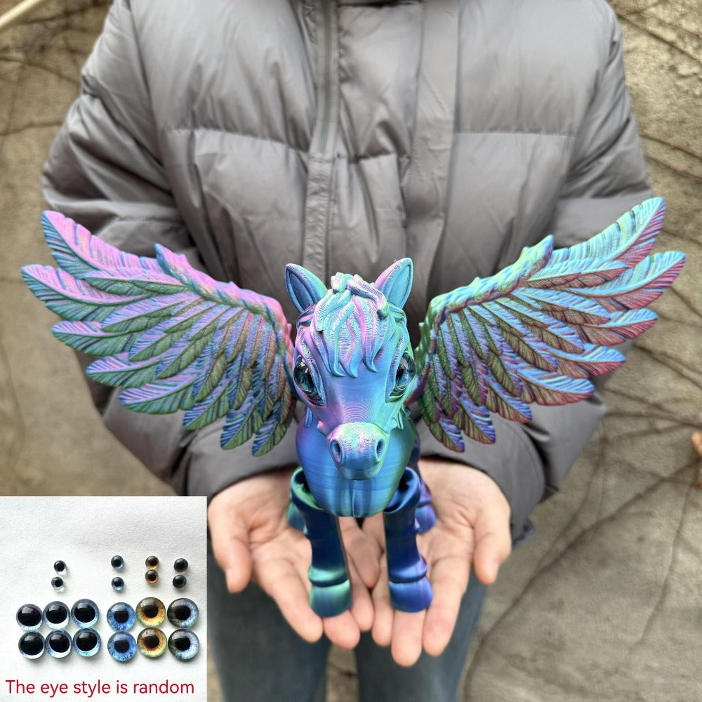 Pegasus Flying Horse Figurine Articulated 3D Printed – Large Poseable Mythology Fantasy Sculpture 10 Color Styles, Movable Joints Desk Decor Unique Gift for Kids Adults Horse Lovers