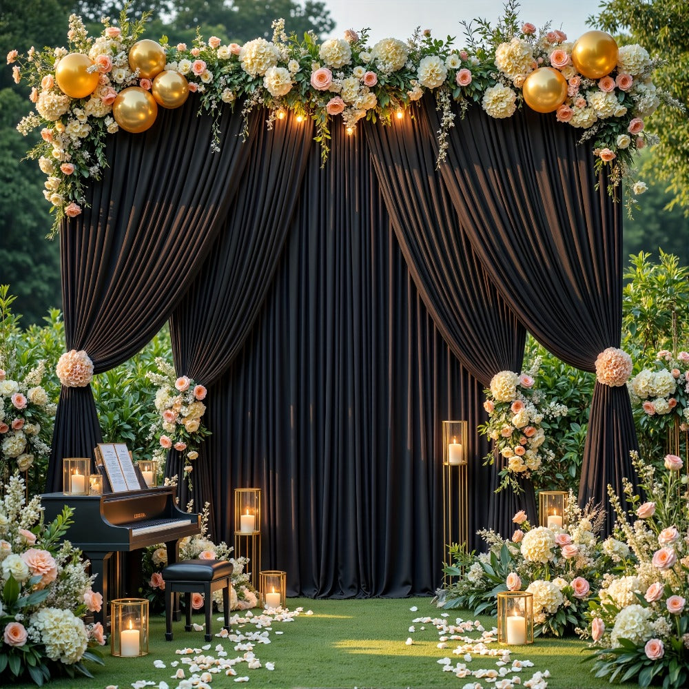 10x10Ft Polyester Photography Backdrop 2-Pack – Photo Booth Background Curtain for Party, Birthday, Wedding, Holiday, Stage & Exhibition Decoration, Wrinkle-Free, Machine Washable, Easy Pole Install
