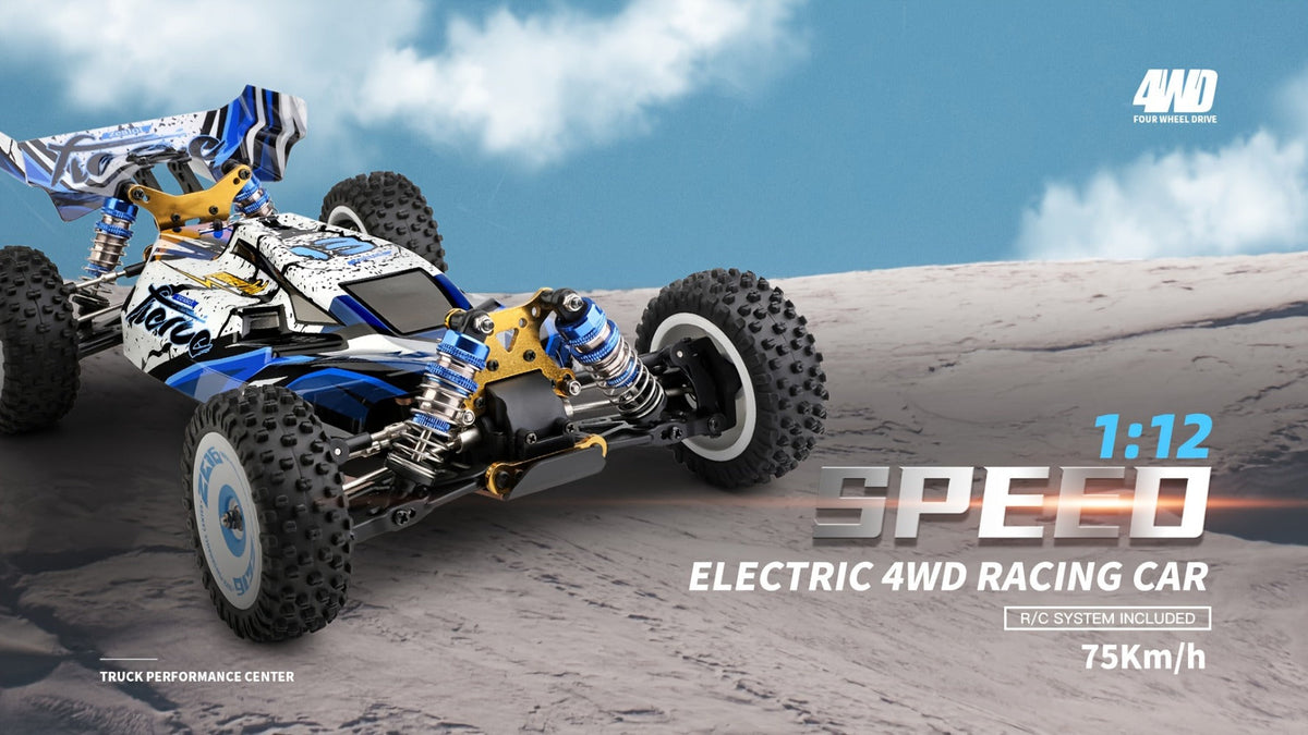 Wltoys 124017 Brushless 4WD RC Car, 75 KM/H Off-Road Drift Racer with 2 Batteries