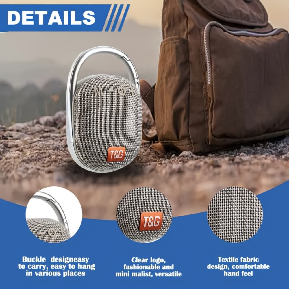 Mini Portable Bluetooth Speaker with LED Lights – Micro SD/TF Card Support, Integrated Latch, Stereo Audio, Compact Wireless Speaker for Home, Outdoor, Travel, Camping, Halloween & Holiday Parties