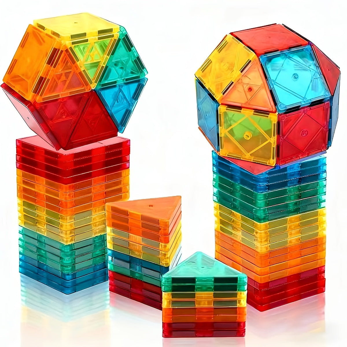 34-Piece Magnetic Tile Starter Building Set
