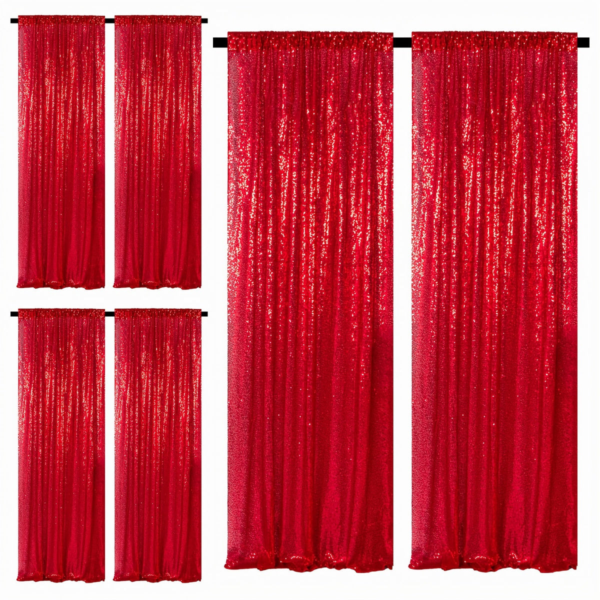 Sequin Backdrop Curtains 2FTx8FT Glitter Photography Background Panels for Party Wedding Birthday Stage Decoration Gold Yellow Shimmer Curtain Set 4 6 10 Panels Available