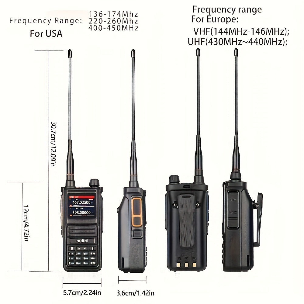 Radtel RT-470X Tri-Band Walkie Talkie 256CH, Aviation Air Band Two Way Radio with NOAA Weather & Marine, Long Range Handheld Transceiver USB-C Charging, Wireless Copy Frequency