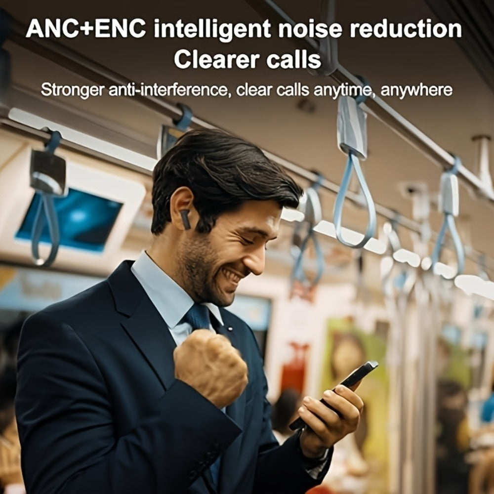 LED Touchscreen Wireless Earbuds Bluetooth 5.4, ANC/ENC Noise Cancelling, 48H Playtime, Touch Screen Control, LED Display Charging Case, True Wireless Earphones for Work Sport Travel