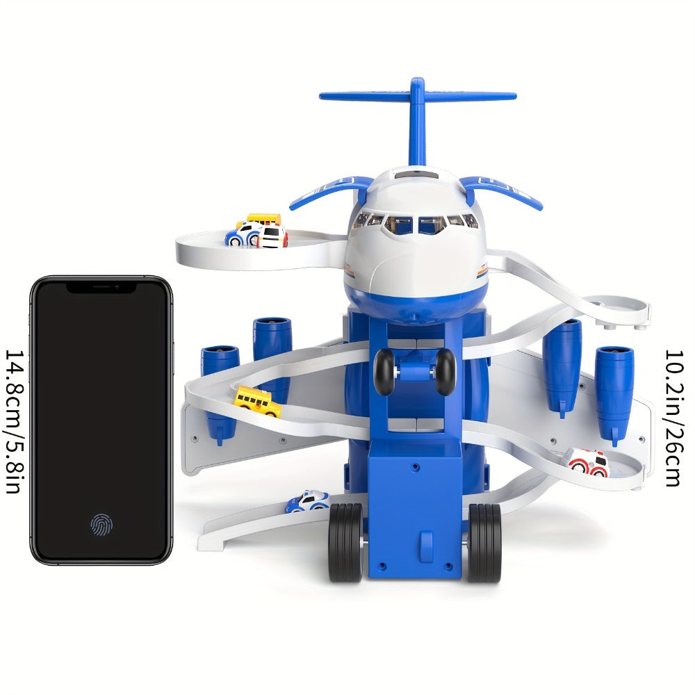Kids Airplane Toy with LED Lights & Music – Friction Powered Passenger Plane