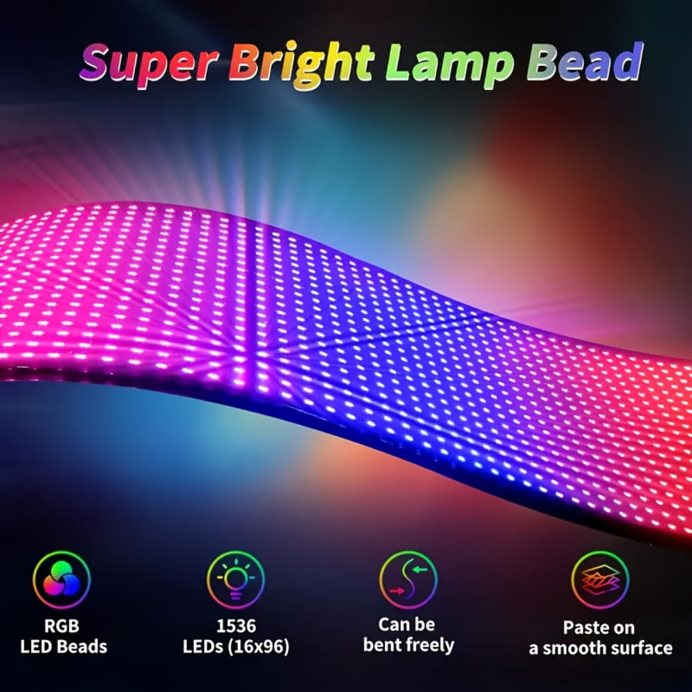Programmable LED Demon Eyes Sign 2 Pack App Controlled - Synchronized Flashing, Scrolling Text Display, USB Powered for Car, Party, Store Signage, Concert & Gaming Setup (Medium / Large)