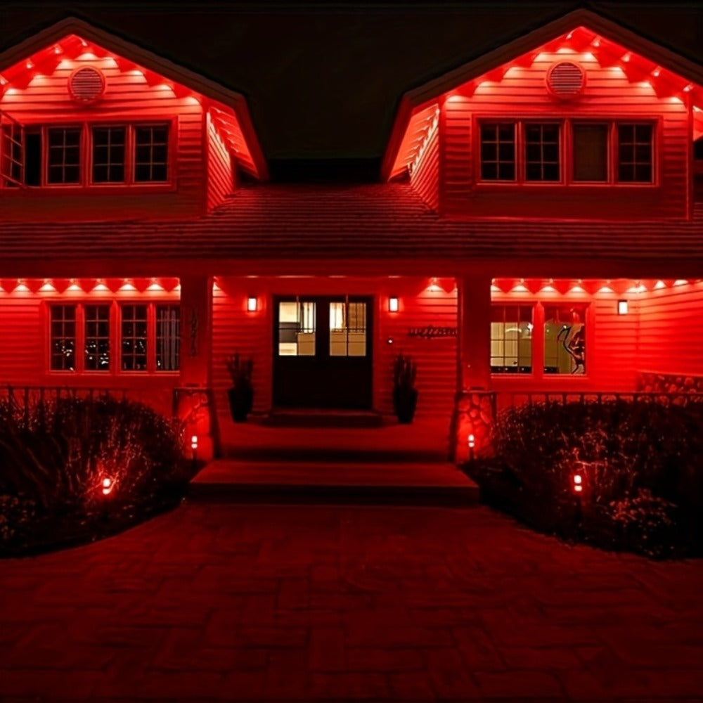 Permanent Outdoor Lights IP67 Waterproof – RGB LED Eaves Light, App & Remote Control, Color Changing for Halloween, Christmas, Holiday, Party & Daily Roof Lighting (20/30/50/100/200/300/500 FT)