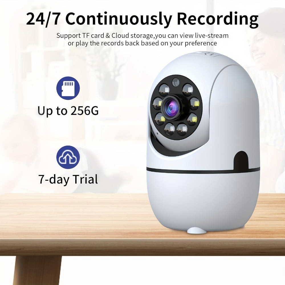 Alexa Compatible Indoor Security Camera 2-Pack, 355° Pan Tilt, Full-Color Night Vision, Dual-Band 2.4G/5G WiFi, Motion Detection, Two-Way Audio, 256GB TF & Cloud Storage – Baby Pet Home Monitor