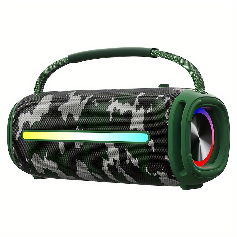 50W Portable Bluetooth Party Speaker with LED Lights, Deep Bass Wireless Speaker, FM Radio, USB Flash Drive & TF Card Playback, Loud Outdoor Speaker for Party, Camping, Home, Backyard & Events