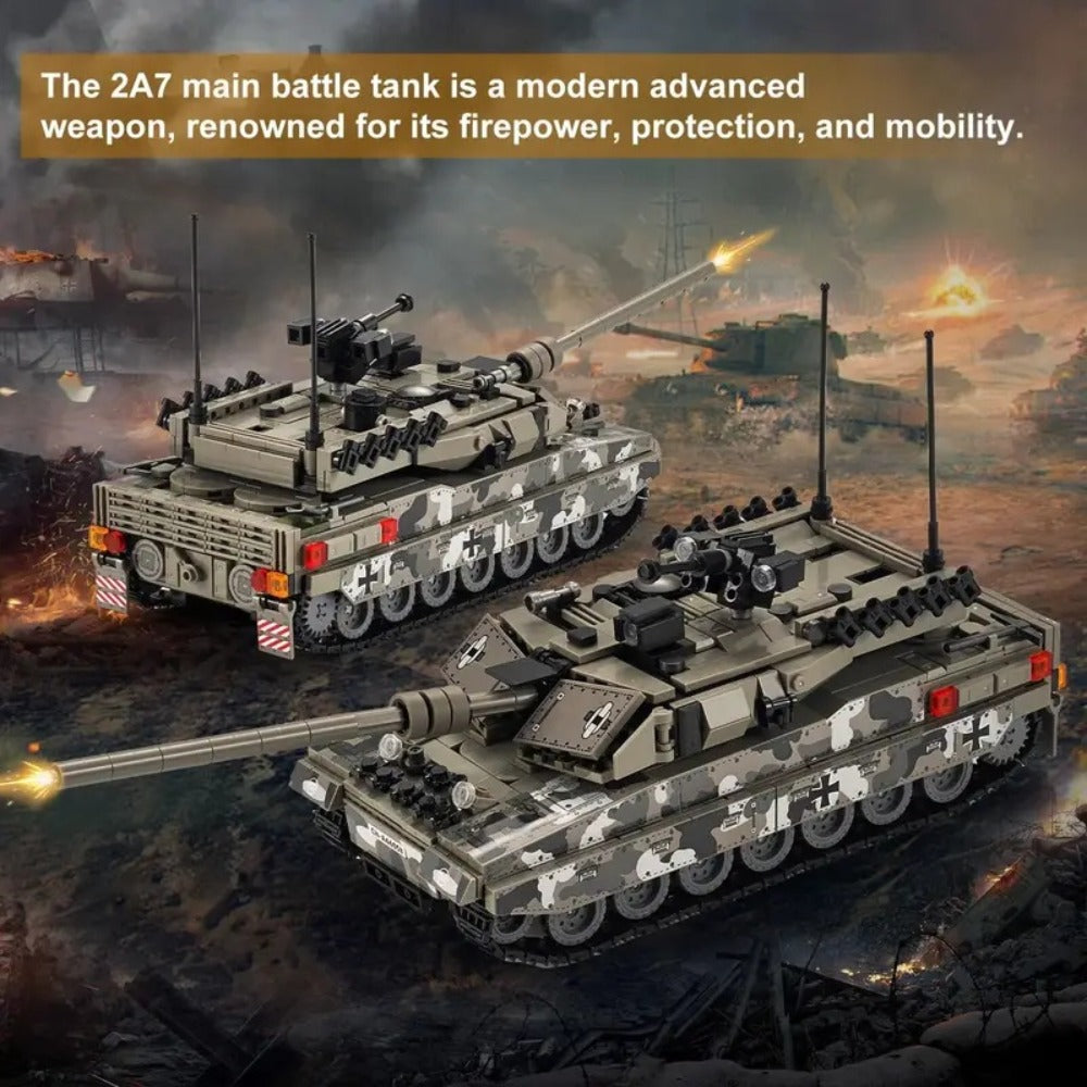 RC Military Tank, 2.4GHz All-Terrain Tracked Armored Vehicle with Turret Rotation, Ages 6+