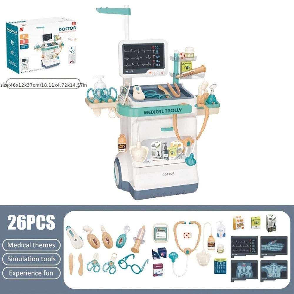 Kids Doctor Kit, 25-Piece Pretend Play Medical Set with Toy Stethoscope