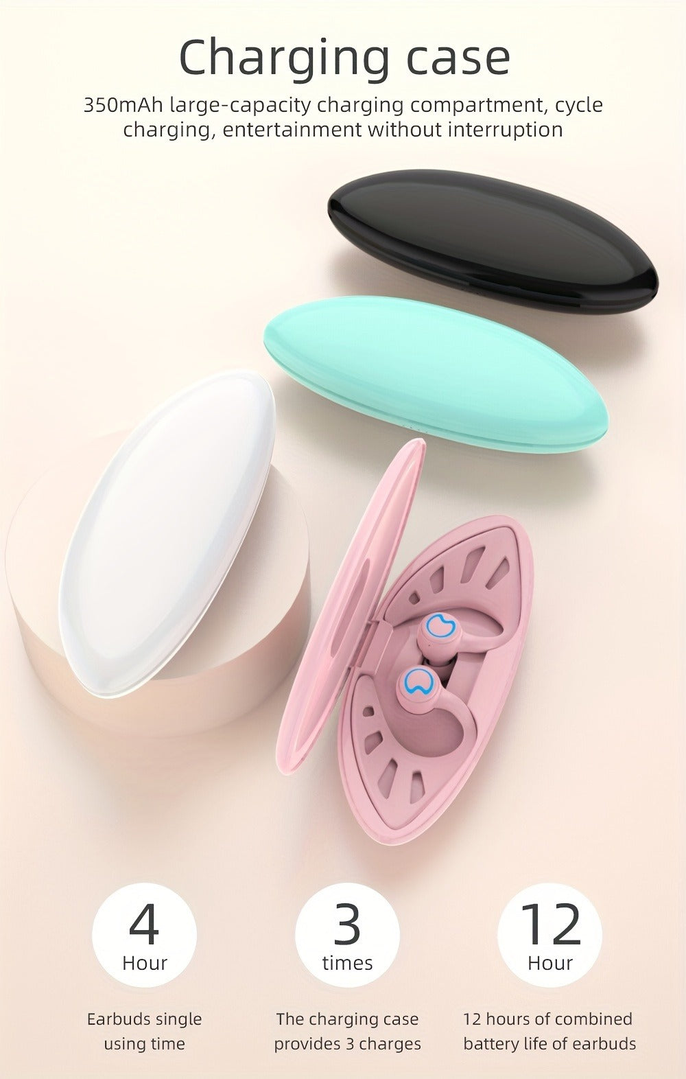 Anime TWS Wireless Earbuds Bluetooth Couple Matching Headphones HD Sound Touch Control Compatible iOS Android Valentine's Day Birthday Holiday Gift Black Green White