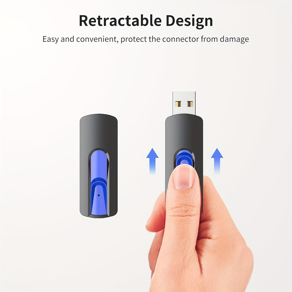 Retractable USB Flash Drive Bulk Pack 5-Pack USB 2.0 Thumb Drive 2GB 4GB 8GB 16GB 32GB 64GB Mixed Colors Capless Jump Drive Memory Stick for PC Laptop Mac TV Car Audio