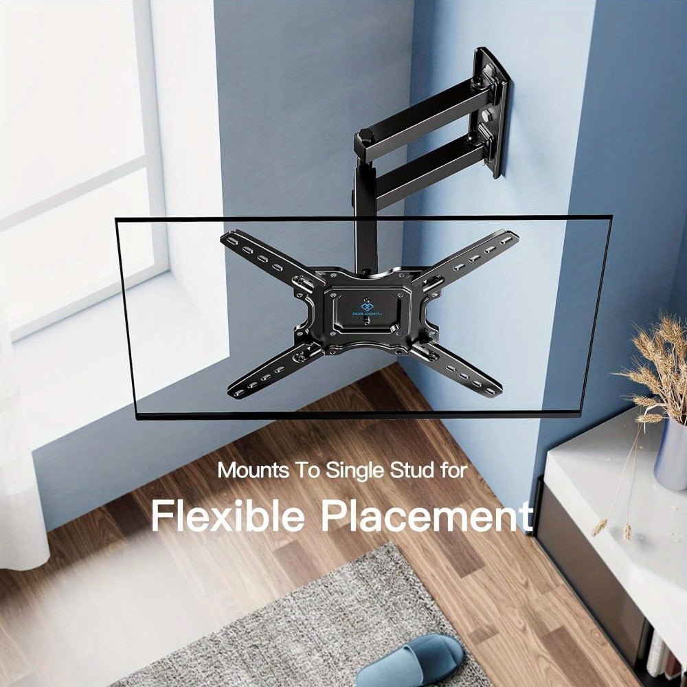 Heavy Duty TV Wall Mount 26-60 Inch Full Motion – Stainless Steel Swivel Tilt Extension Arm, VESA 400x400mm, Holds 77 lbs, Universal Fit for Samsung LG Sony TCL Vizio Hisense, Black