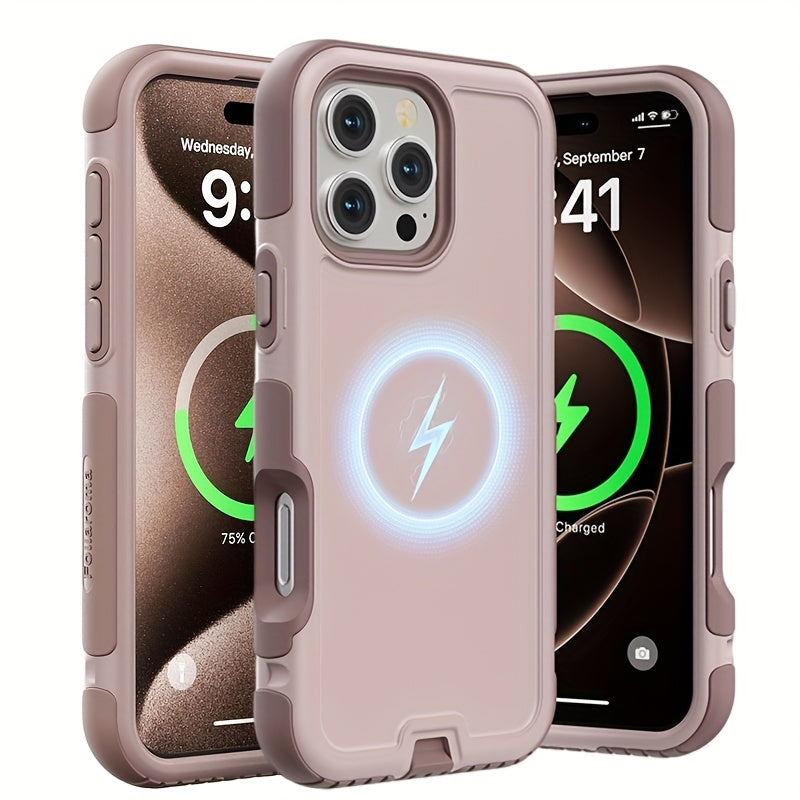 3-Layer Warrior Armor iPhone Case Full Body Shockproof Drop Protection Soft Lining Built-In Dust Plug for iPhone 17 Pro Max 17 Pro 17 Plus 17 16 Pro Max 16 Pro 16 Plus 16 15 Pro Max 15 Pro 15 Plus 15 14 Pro Max 14 Pro 14 Plus 14