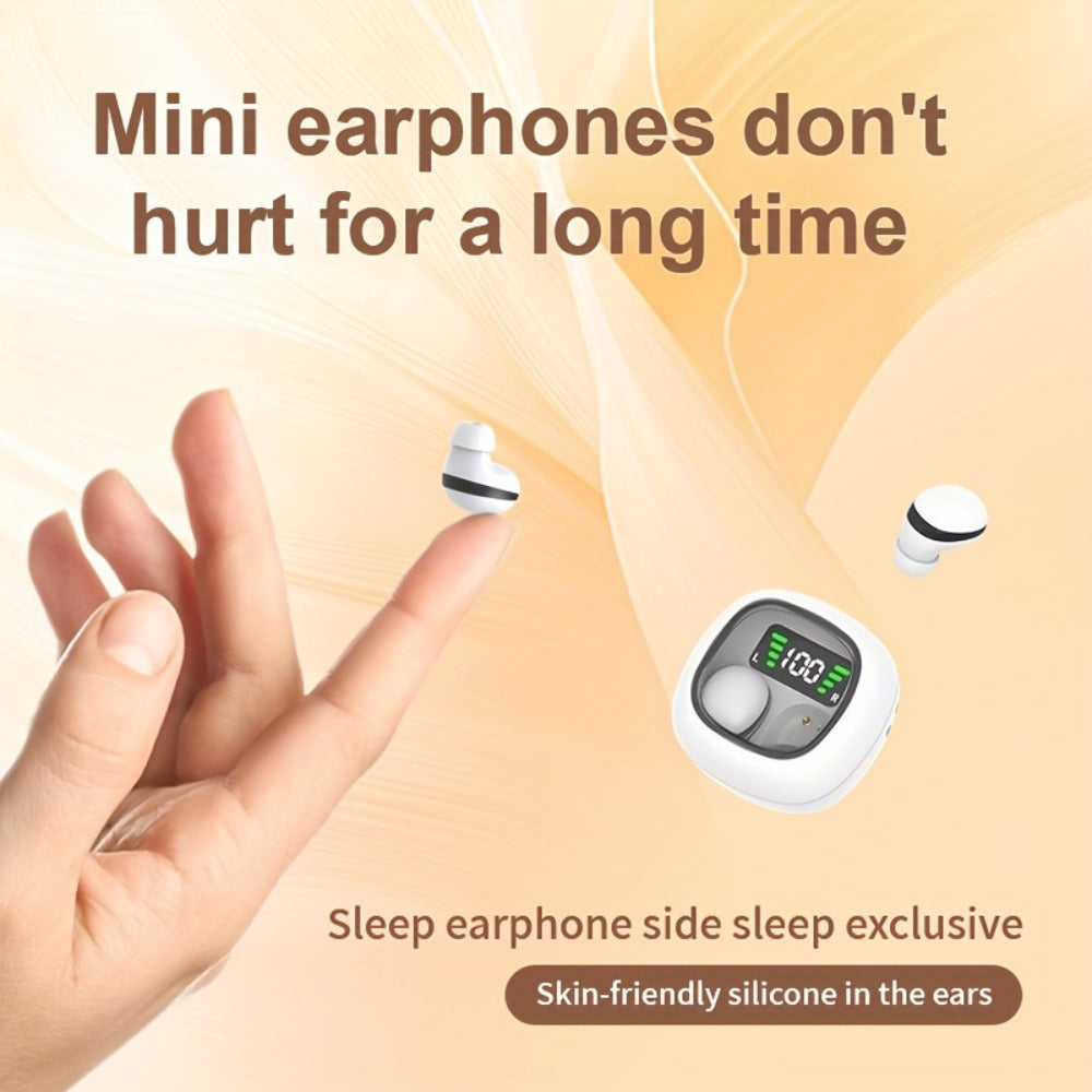 HiFi Touch Control Wireless Earbuds, Ultra-Small In-Ear Headphones with LED Charging Case & Built-In Mic, Stereo Sound, Fitness Running Sleep Work Travel Earphones Compatible with iOS & Android