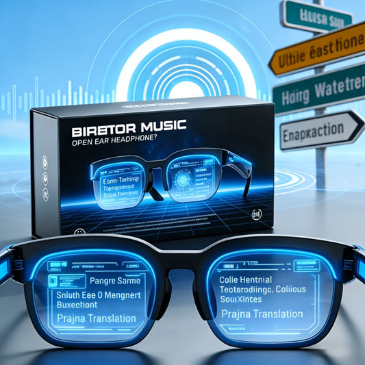 Translation Smart Glasses, Model B with Open-Ear Bluetooth Audio and Hands-Free Calling