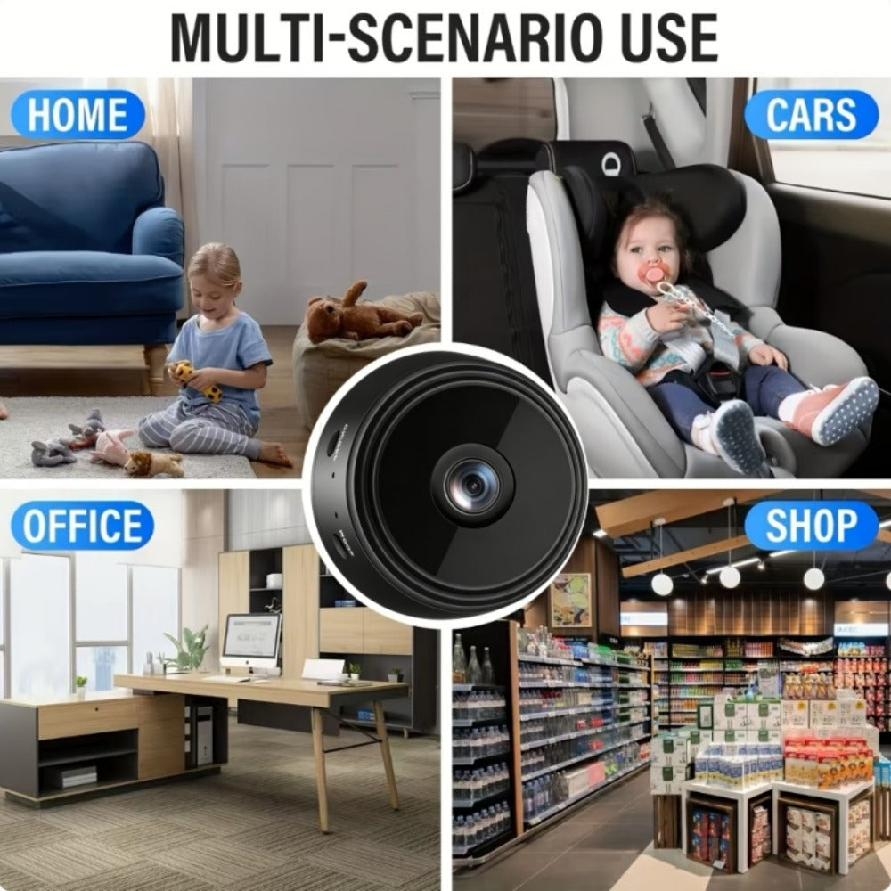 1080P Mini WiFi Security Camera 4 Pack with Night Vision & Motion Detection – 150° Rotation, Wide Angle, Indoor Compact Wireless Camera, Baby Pet Monitor, Cloud & SD Storage