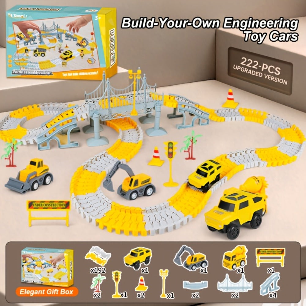 Roller Coaster Track Set, 467 Pieces with Electric Race Car, DIY Build-Your-Own Track Toy Ages 3-8